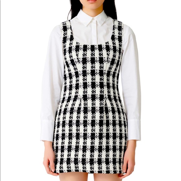 MAJE Paris Rocky Cotton Blend Tweed Minidress - Picture 1 of 5